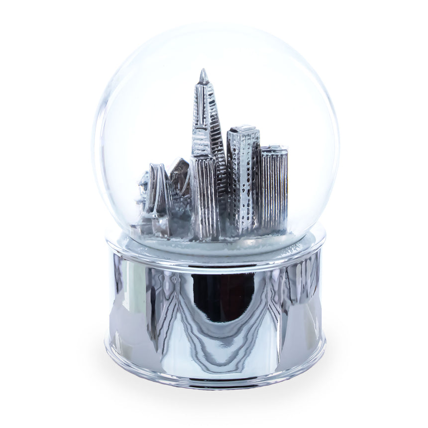 Shop San Francisco Landmarks with Silver Base Glass Water Snow Globe. Buy Snow Globes Travel Silver  Glass for Sale by Online Gift Shop BestPysanky Christmas water globe snowglobe music box musical collectible figurine xmas holiday decorations gifts rotating animated spinning animated unique picture personalized cool glitter flakes festive wind-up