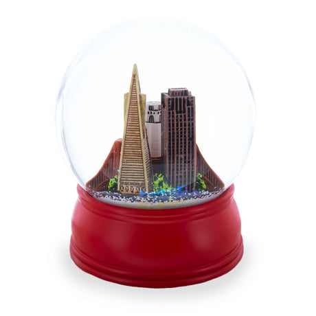 Shop San Francisco Skyline with Iconic Landmarks Glass Water Snow Globe. Buy Snow Globes Travel Red Round Glass for Sale by Online Gift Shop BestPysanky Christmas water globe snowglobe music box musical collectible figurine xmas holiday decorations gifts rotating animated spinning animated unique picture personalized cool glitter flakes festive wind-up