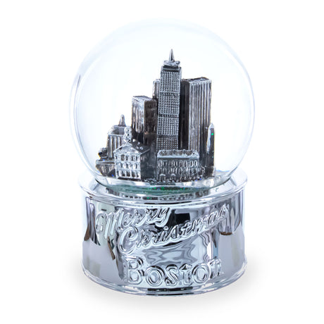 Glass San Francisco Landmarks with Silver Base Water Snow Globe in Silver color Round