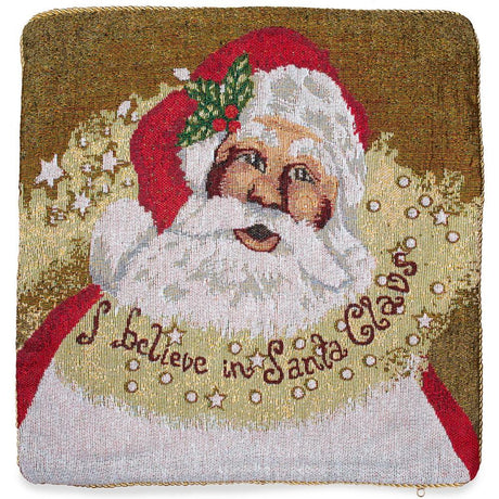 Set of 2 Believe in Santa Christmas Cushion Throw Pillow Covers ,dimensions in inches: 18 x 18 x 1.8