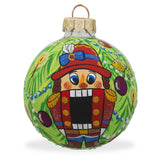 Glass Majestic Nutcracker: Nutcracker on Christmas Tree Blown Glass Ball Ornament 3.25 Inches in Multi color Round