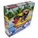 Paperboard 100 Piece Puppy on a Swimming Ring Puzzle for Kids in Multi color