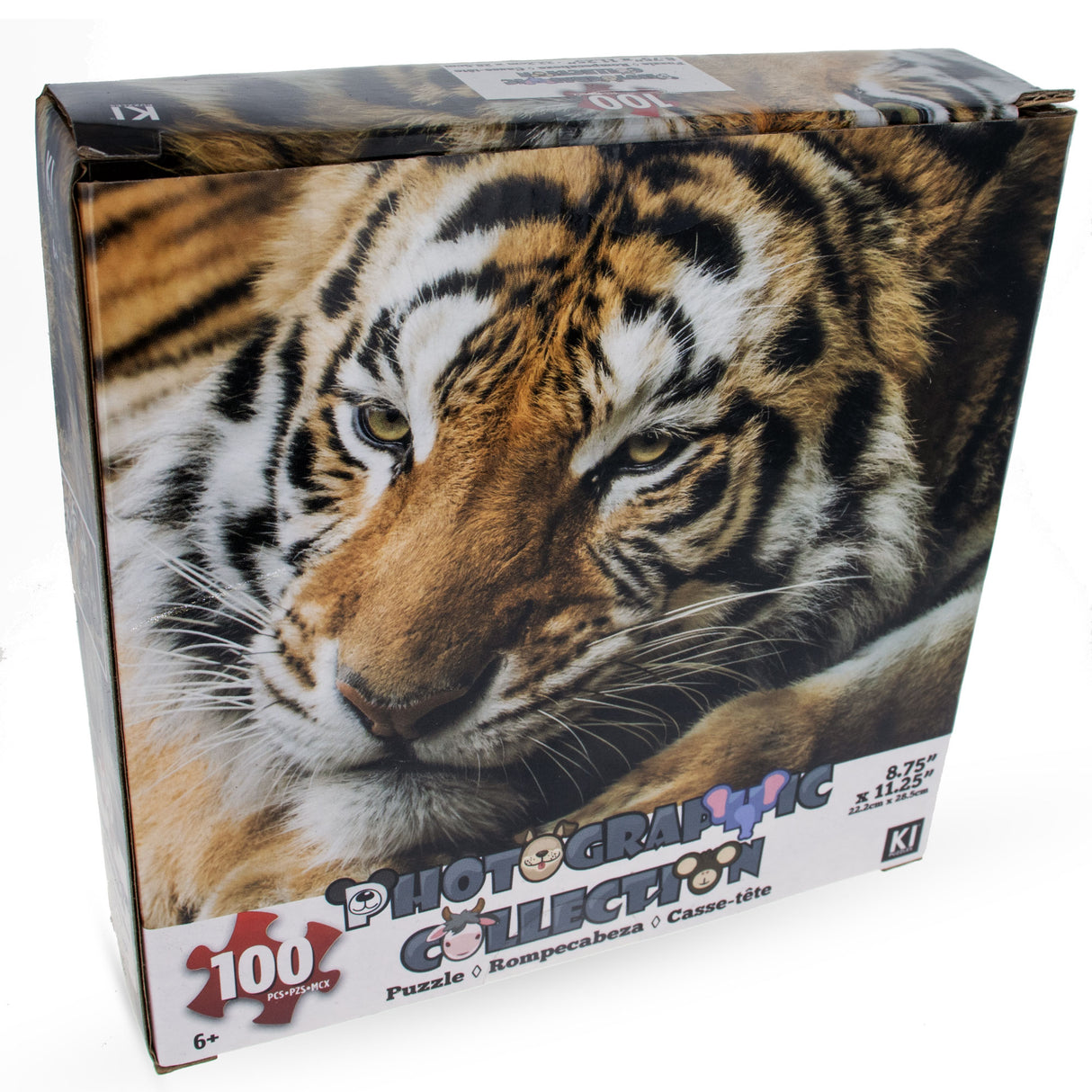 Paperboard 100 Piece Resting Tiger Puzzle for Kids in Multi color