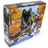 Paperboard 100 Piece Two Dogs at Forest Preserve Puzzle for Kids in Multi color