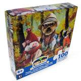 Paperboard 100 Piece Happy Animals Puzzle for Kids in Multi color