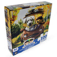 Paperboard 100 Piece Dog with Bear Traveling Puzzle for Kids in Multi color