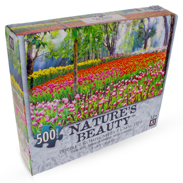 Paperboard 100 Spring Tulips Park Puzzle for Kids in Multi color