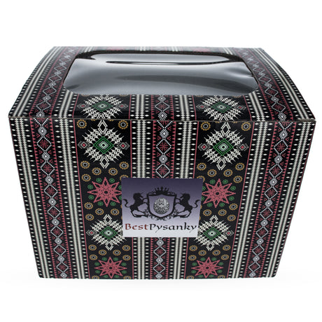 Shop Geometric Design Ukrainian Gift Box with Display Window 7.1 x 5.5 x 5.5 Inches. Buy Crafts Boxes Red  Paper for Sale by Online Gift Shop BestPysanky mouth blown hand made painted xmas decor decorations unique luxury collectible heirloom vintage whimsical elegant festive balls baubles old fashioned european german collection artisan hanging pendants personalized oval