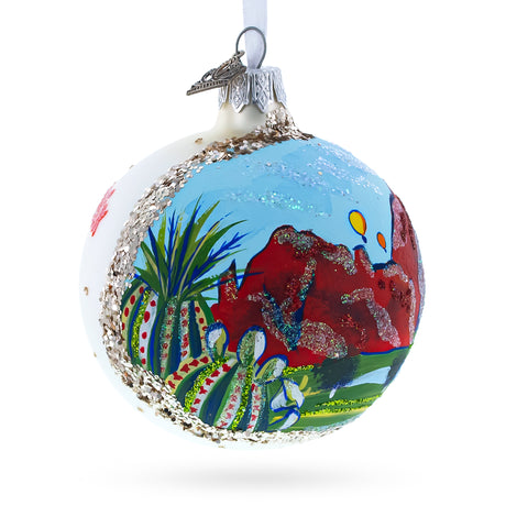 Desert Botanical Garden Phoenix, Arizona Glass Ball Christmas Ornament 3.25 InchesUkraine ,dimensions in inches: 3.25 x 3.25 x 3.25