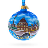 Glass Berlin, Germany Glass Ball Christmas Ornament 3.25 Inches in Blue color Round