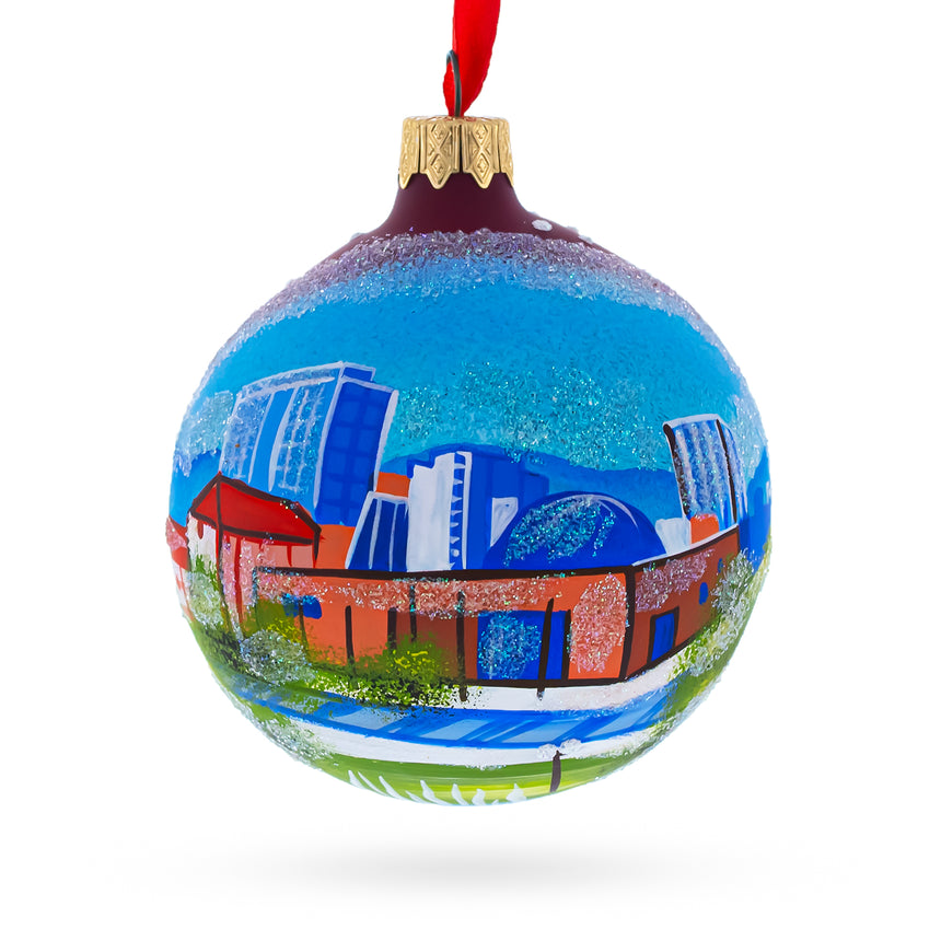 Glass San Jose, California Glass Ball Christmas Ornament 3.25 Inches in Blue color Round