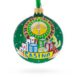 Glass Casino Roulette Table Glass Ball Christmas Ornament 3.25 Inches in Green color Round