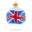 Glass Flag of United Kingdom Glass Ball Christmas Ornament 3.25 Inches in Multi color Round