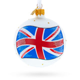 Glass Flag of United Kingdom Blown Glass Ball Christmas Ornament 3.25 Inches in Multi color Round