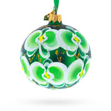 Glass Tropical Green Orchid Elegance Blown Glass Ball Christmas Ornament 3.25 Inches in Green color Round