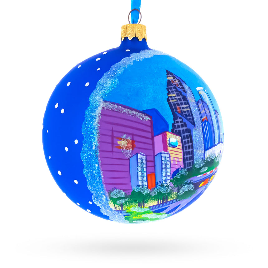 Houston, Texas Glass Ball Christmas Ornament 4 InchesUkraine ,dimensions in inches: 4 x 4 x 4