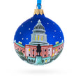 Glass United States Capitol, Washington, DC Glass Ball Christmas Ornament 3.25 Inches in Multi color Round