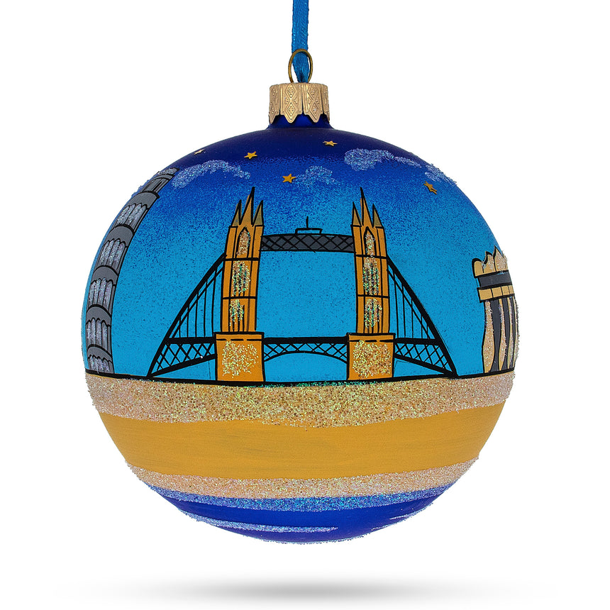 European Travel Attractions Glass Ball Christmas Ornament 4 InchesUkraine ,dimensions in inches: 4 x 4 x 4