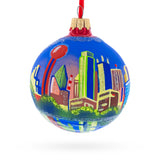 Glass Dallas, Texas, USA Glass Christmas Ornament 3.25 Inches in Multi color Round