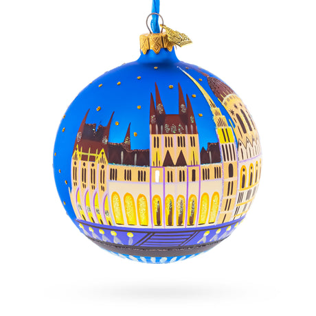 Budapest Parliament, Hungary Glass Ball Christmas Ornament 4 InchesUkraine ,dimensions in inches: 4 x 4 x 4