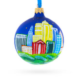 Glass Charlotte, North Carolina, USA Glass Christmas Ornament 3.25 Inches in Multi color Round