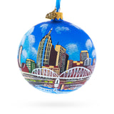 Glass Nashville, Tennessee, USA Glass Ball Christmas Ornament 4 Inches in Multi color Round