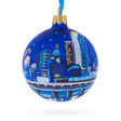 Glass Oklahoma City, Oklahoma, USA Glass Christmas Ornament 3.25 Inches in Multi color Round