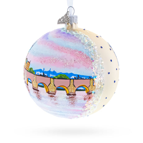 Karluv Most, Prague, Czech Republic Glass Ball Christmas Ornament 4 InchesUkraine ,dimensions in inches: 4 x 4 x 4