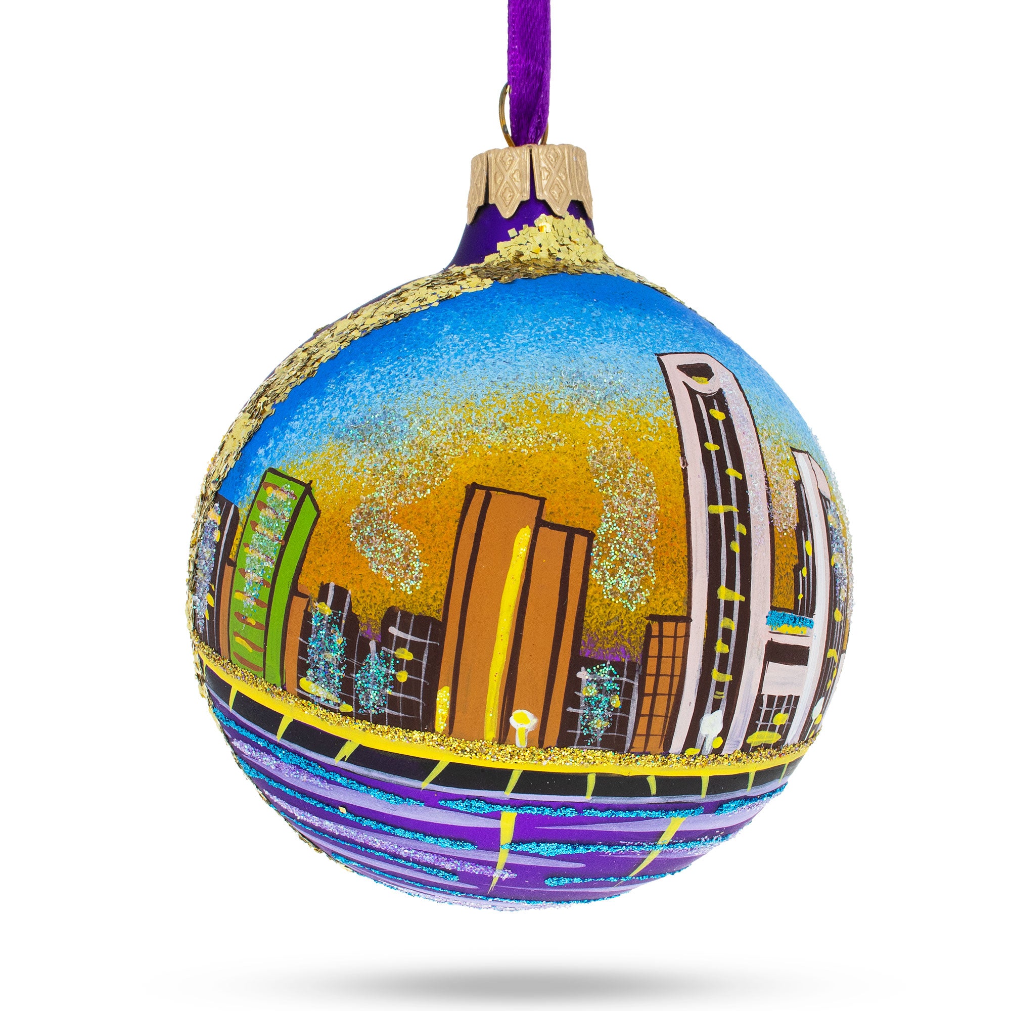 Corpus Christi Texas Glass Ball Christmas Ornament 3.25 Inches