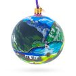 Glass Geirangerfjord, Norway Glass Ball Christmas Ornament 4 Inches in Multi color Round