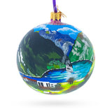 Glass Geirangerfjord, Norway Glass Ball Christmas Ornament 4 Inches in Multi color Round