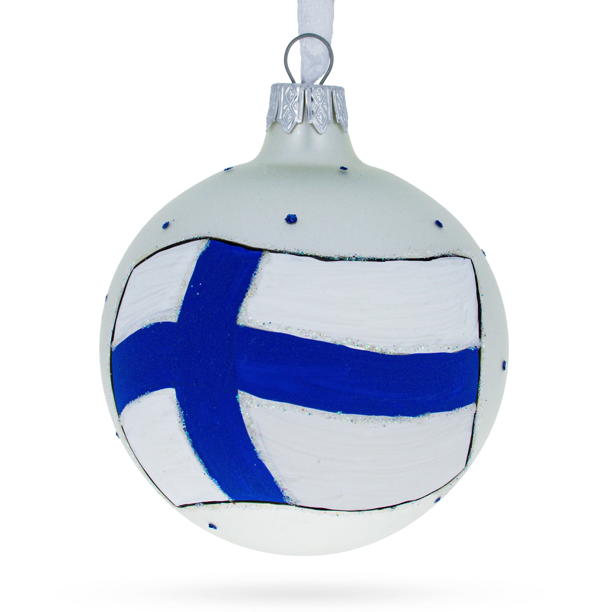 Buy Finnish Pride: Flag of Finland Blown Glass Ball Christmas