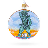 Glass Colossus of Rhodes, Greece Glass Ball Christmas Ornament 4 Inches in Multi color Round