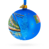 Dom Luis I Bridge, Porto, Portugal Glass Ball Christmas Ornament 4 InchesUkraine ,dimensions in inches: 4 x 4 x 4