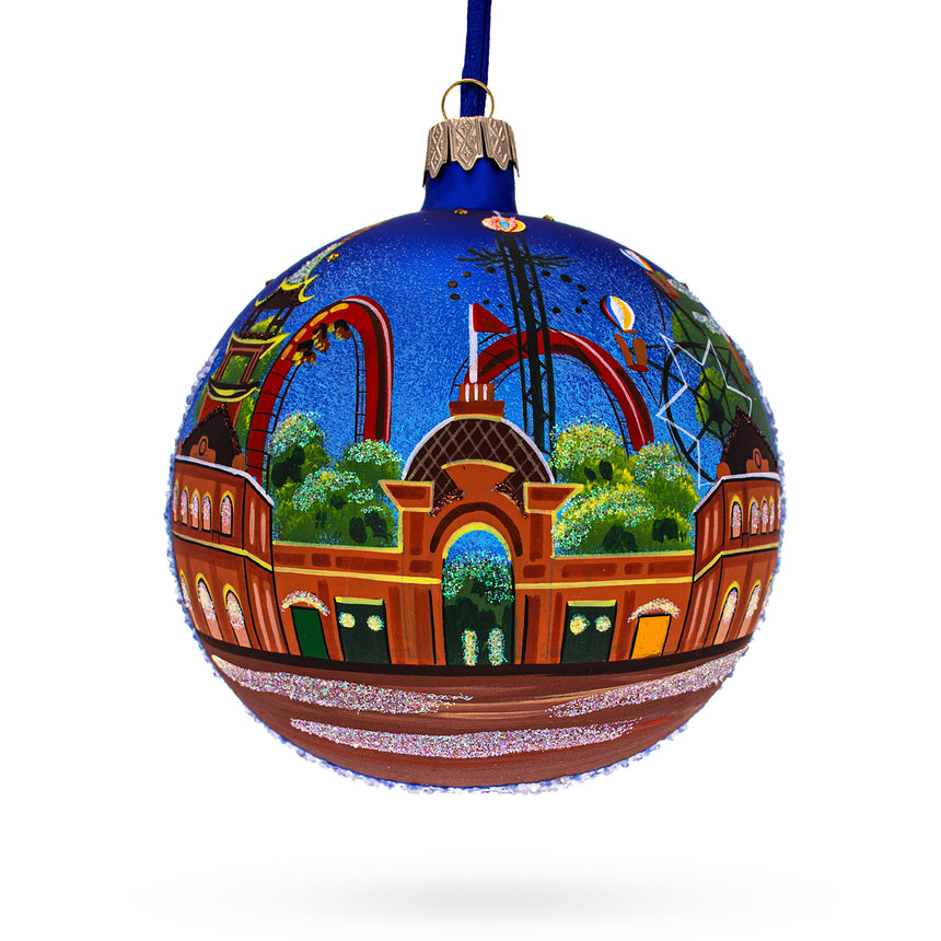 Glass Copenhagen, Denmark Glass Ball Christmas Ornament 4 Inches in Multi color Round