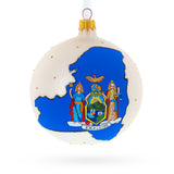 Glass New York State, USA Glass Ball Christmas Ornament 4 Inches in Multi color Round