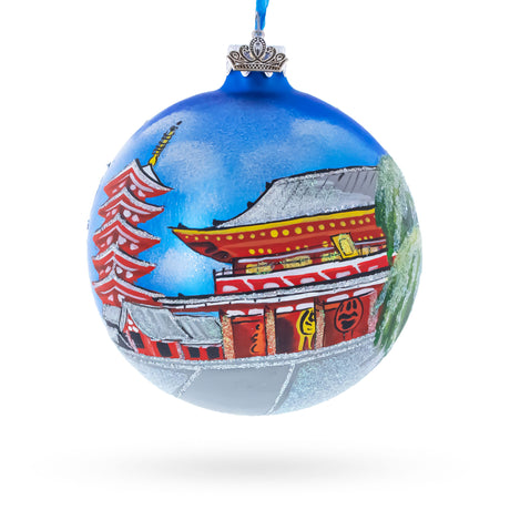 Glass Asakusa, Tokyo, Japan Glass Ball Christmas Ornament 4 Inches in Multi color Round