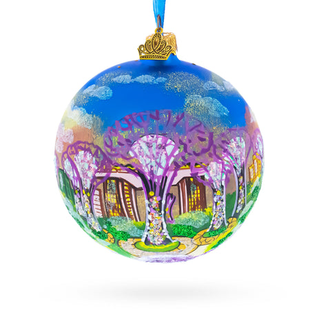 Glass Botanic Gardens, Singapore Glass Ball Christmas Ornament 4 Inches in Multi color Round