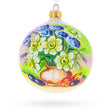 Glass Floral Vase with Apples Masterpiece Glass Ball Christmas Ornament 4 Inches in Multi color Round