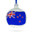 Glass Flag of New Zealand Blown Glass Ball Christmas Ornament 3.25 Inches in Multi color Round