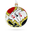 Glass Playing Cards and Casino Chips Glass Ball Christmas Ornament 4 Inches in Multi color Round