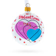 Glass Valentine's Day Colorful Hearts Design Glass Ball Christmas Ornament 3.25 Inches in Multi color Round