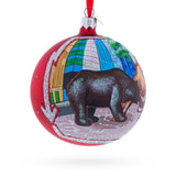 Bear and Bull on Wall Street Blown Glass Ball Christmas Ornament 4 InchesUkraine ,dimensions in inches: 4 x 4 x 4