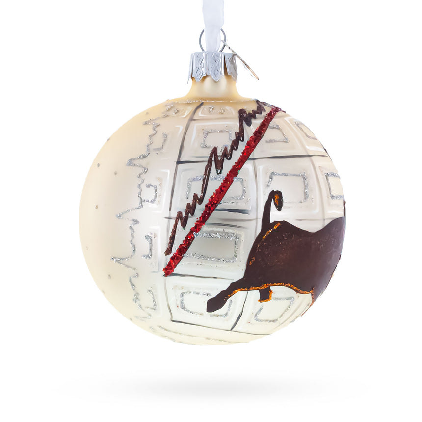 Bull and Bear Stock Market Glass Ball Christmas Ornament 3.25 InchesUkraine ,dimensions in inches: 3.25 x 3.25 x 3.25