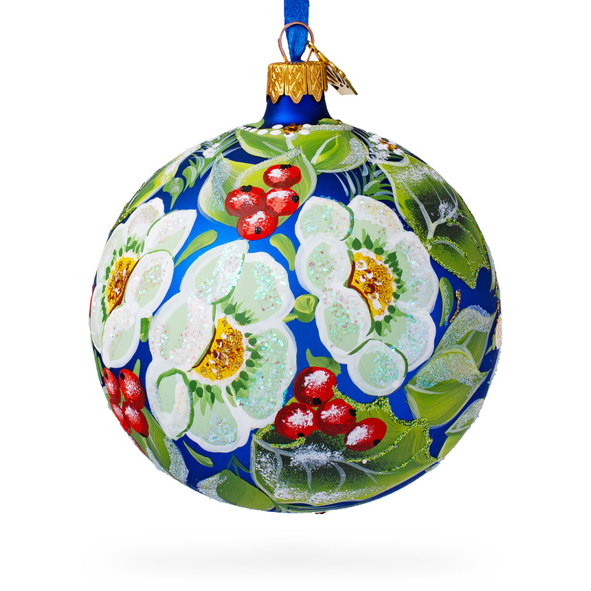 Glass Christmas Magic Blown Glass Ball Christmas Ornament, 4 Inches in Multi color Round