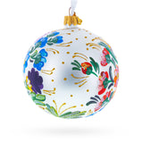 Ukrainian Petrykivka Floral Painting Glass Ball Christmas Ornament 4 InchesUkraine ,dimensions in inches: 4 x 4 x 4