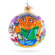 Glass Fisherman's Catch: Troll the Fisherman Blown Glass Ball Christmas Ornament 4 Inches in Multi color Round