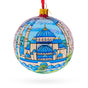 Glass The Blue Mosque, Istanbul, Turkey Glass Ball Christmas Ornament 4 Inches in Multi color Round