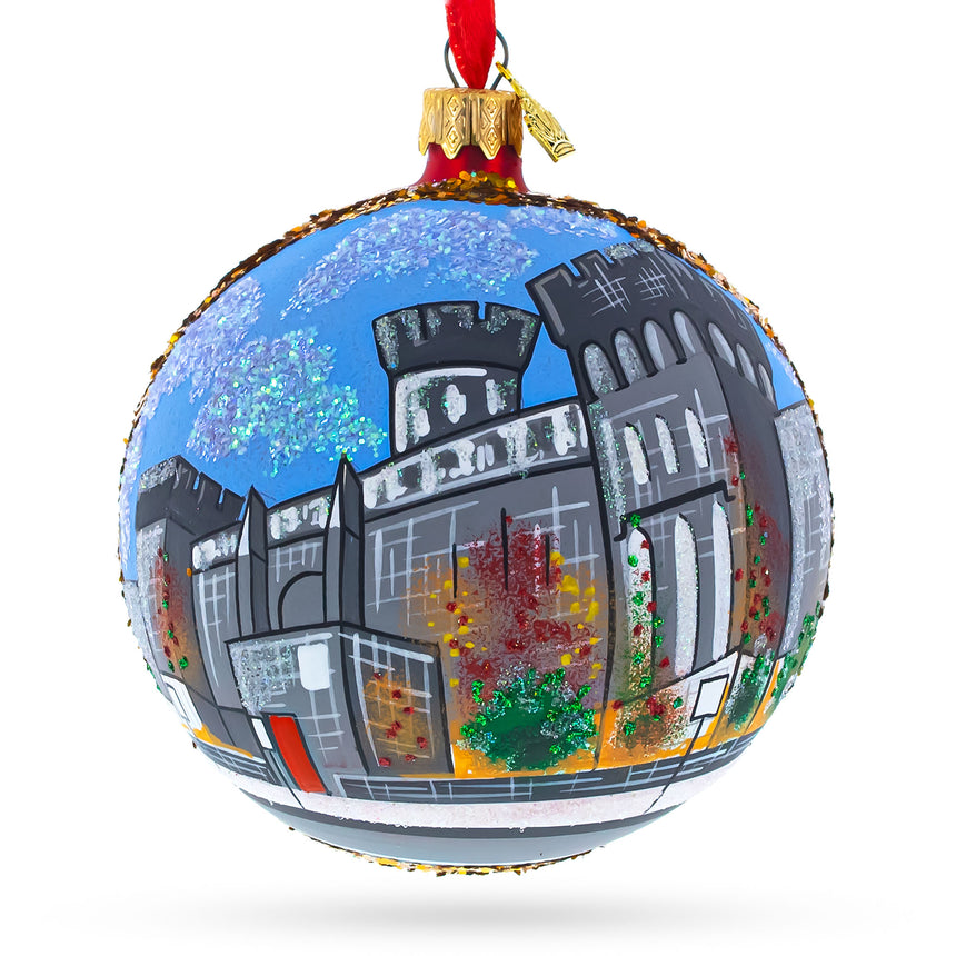 Glass Eastern State Penitentiary History Museum, Philadelphia, Pennsylvania, USA Glass Ball Christmas Ornament 4 Inches in Multi color Round