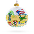 Glass Travel to Puerto Rico, USA Glass Ball Christmas Ornament 4 Inches in Multi color Round